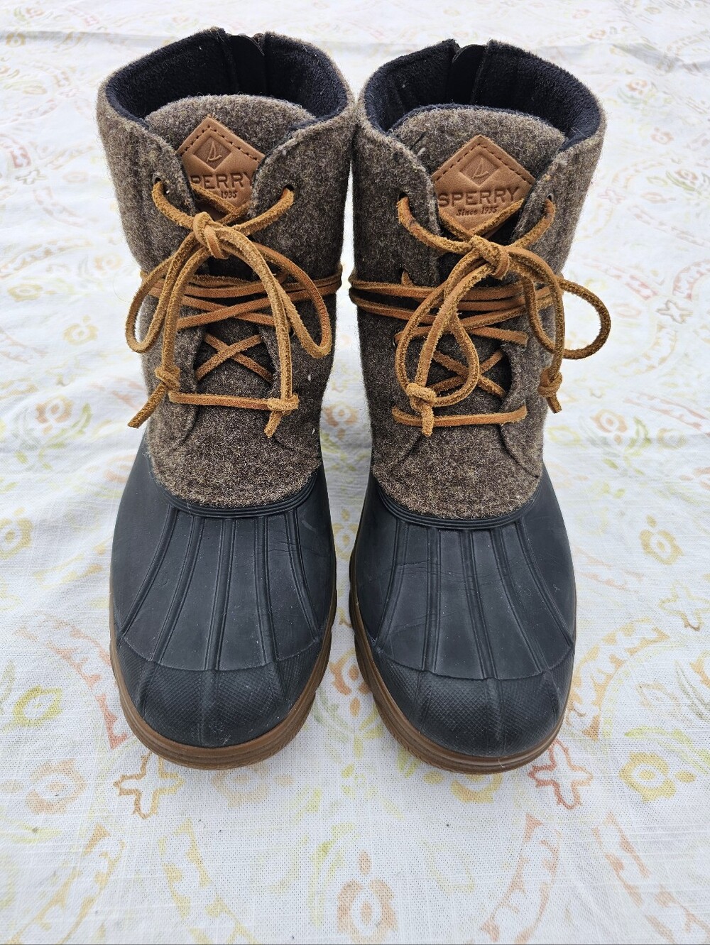 Sperry Top-Sider Wool Duck Boots Women's Size 8 Brown Winter Rain Snow Boots